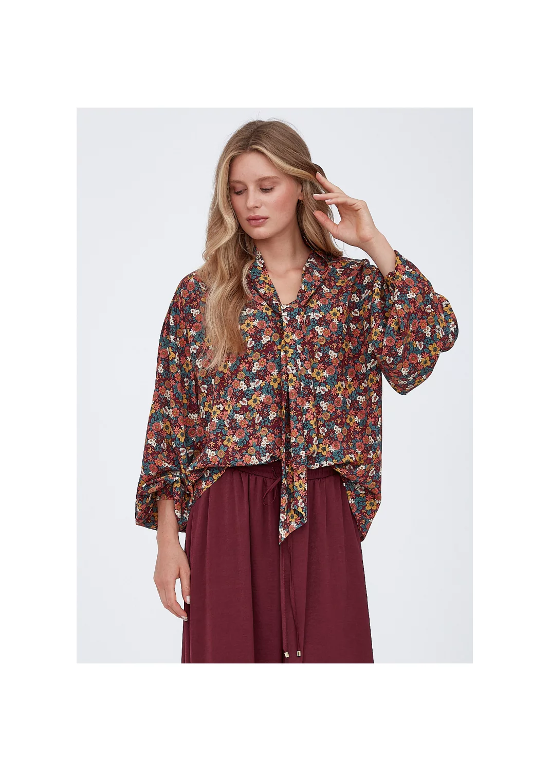 Blouse DARIELL burgundy meadow - 133304