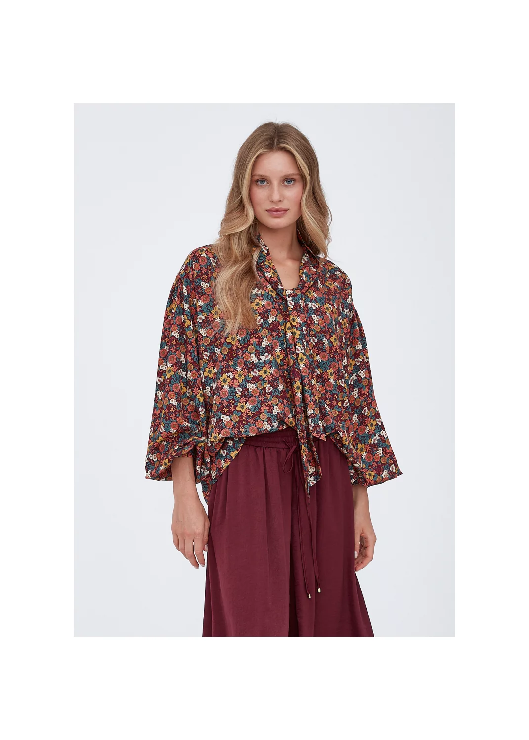 Blouse DARIELL burgundy meadow - 133305