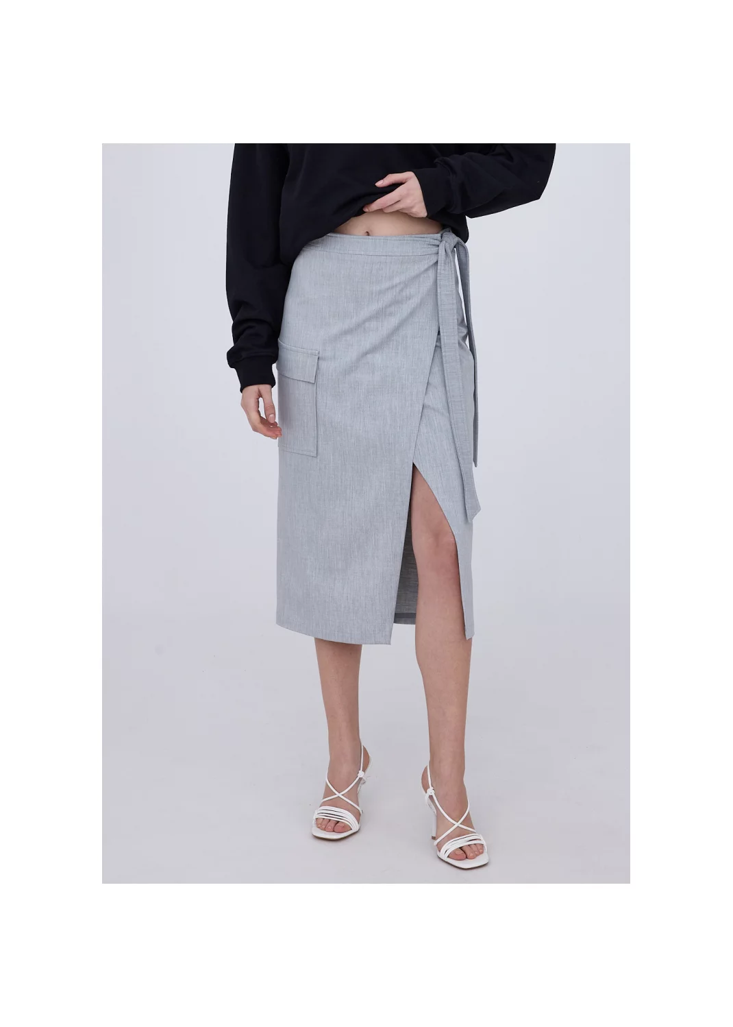 Skirt ALPI grey melange  - 124988