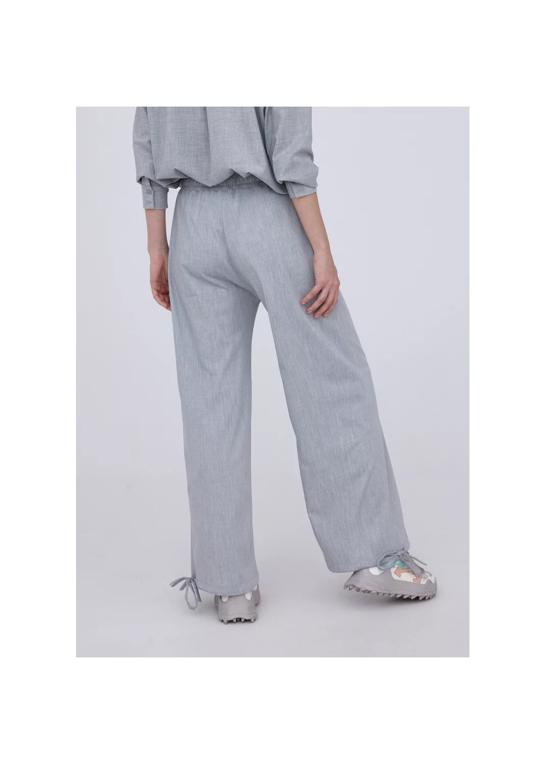 Trousers LORENZA grey melange  - 124978