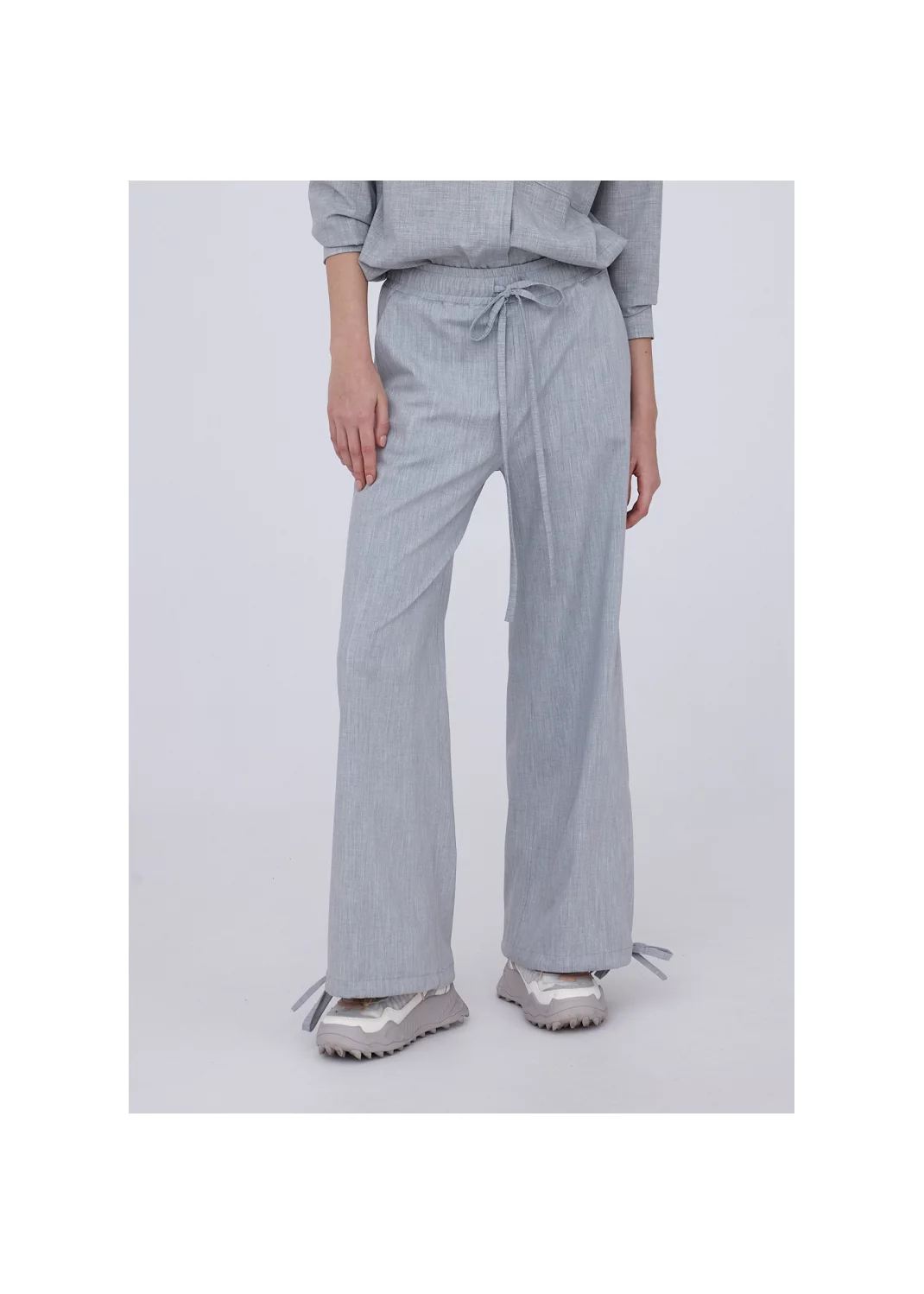 Trousers LORENZA grey melange  - 124981