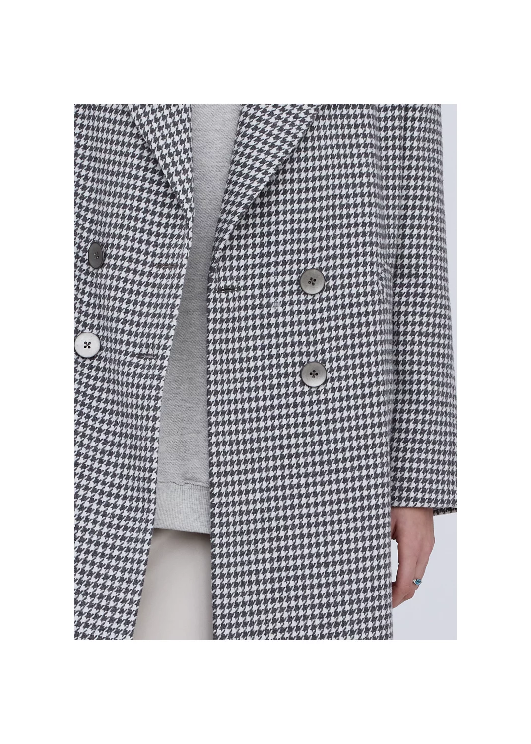 Coat NICOLA grey houndstooth  - 127861