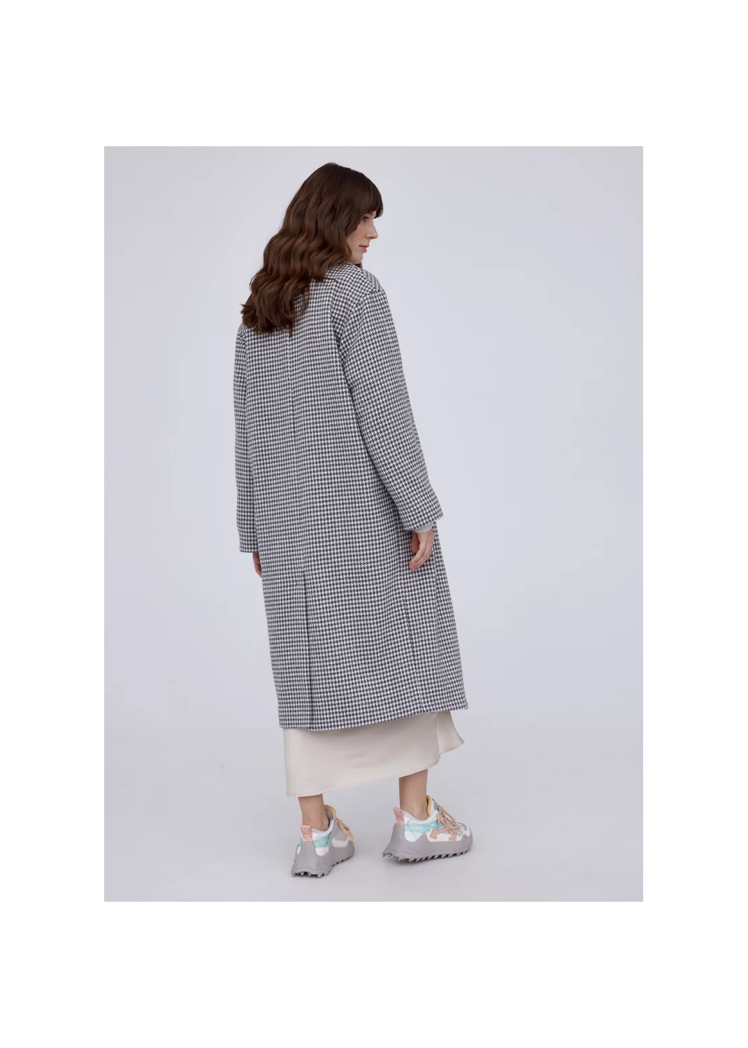 Coat NICOLA grey houndstooth  - 127862