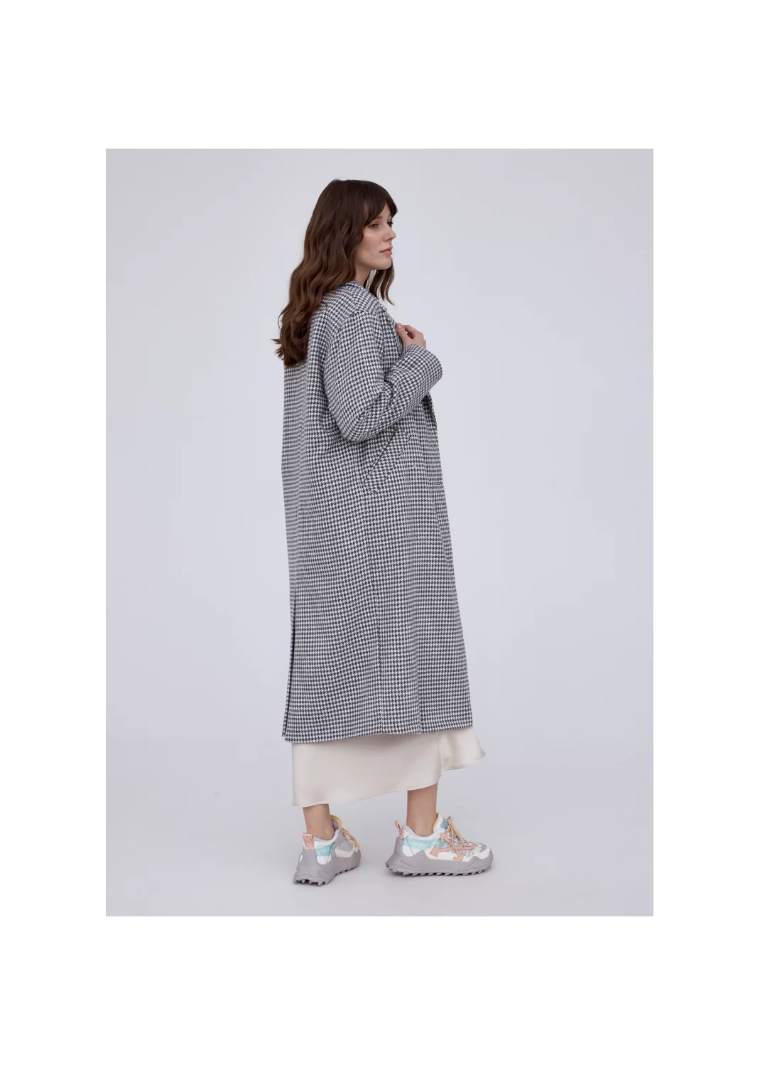 Coat NICOLA grey houndstooth  - 127863