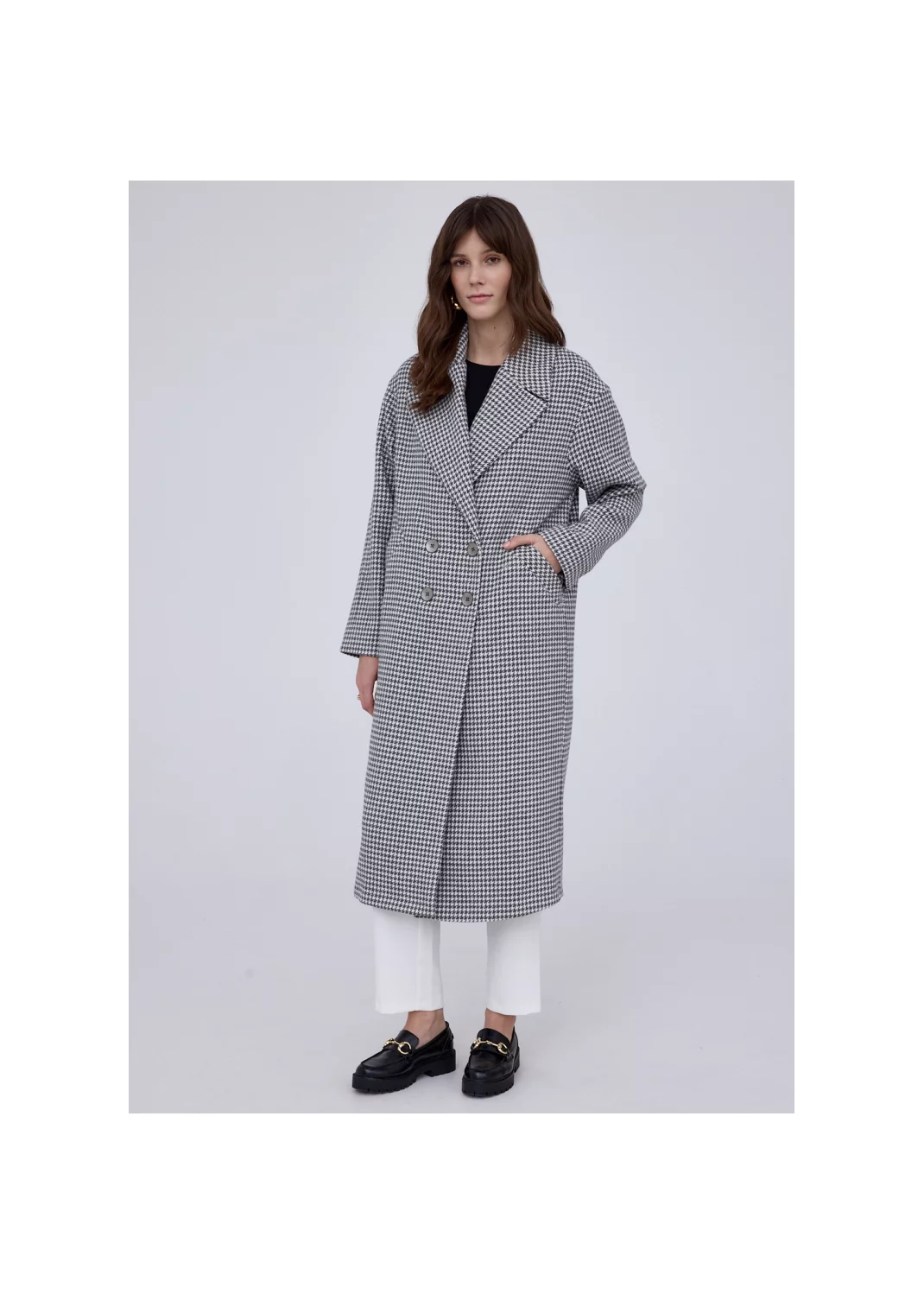 Coat NICOLA grey houndstooth  - 127867