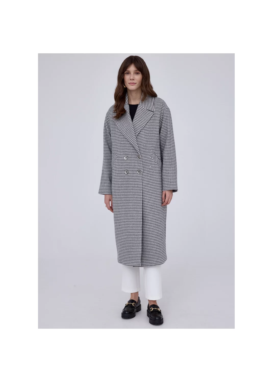 Coat NICOLA grey houndstooth  - 127868