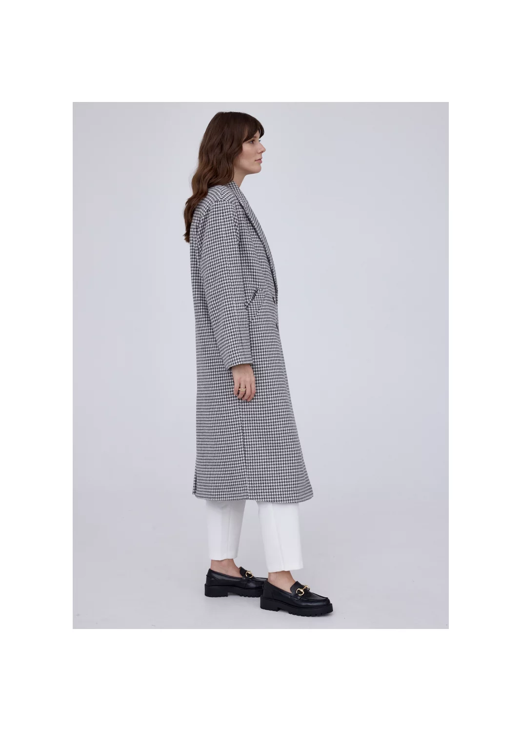 Coat NICOLA grey houndstooth  - 127869