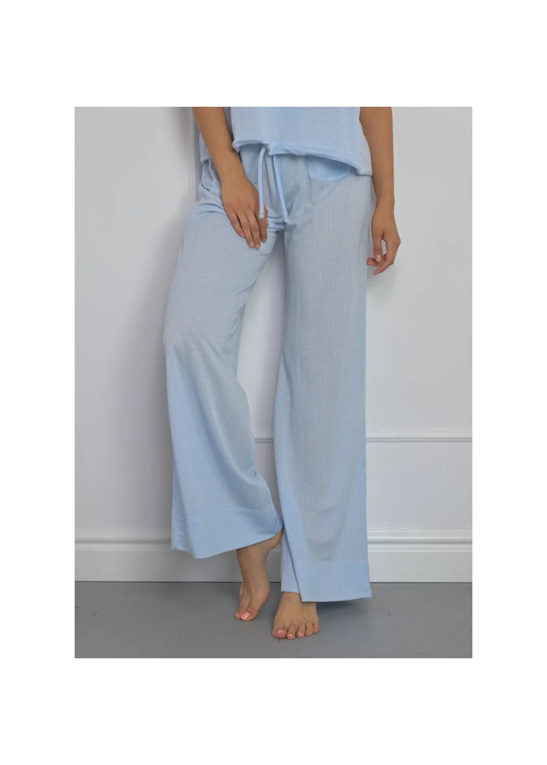 Trousers VICTORIA blue striped - 128213