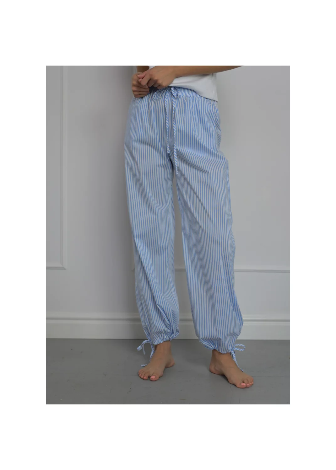 Trousers WENDY blue striped  - 128247