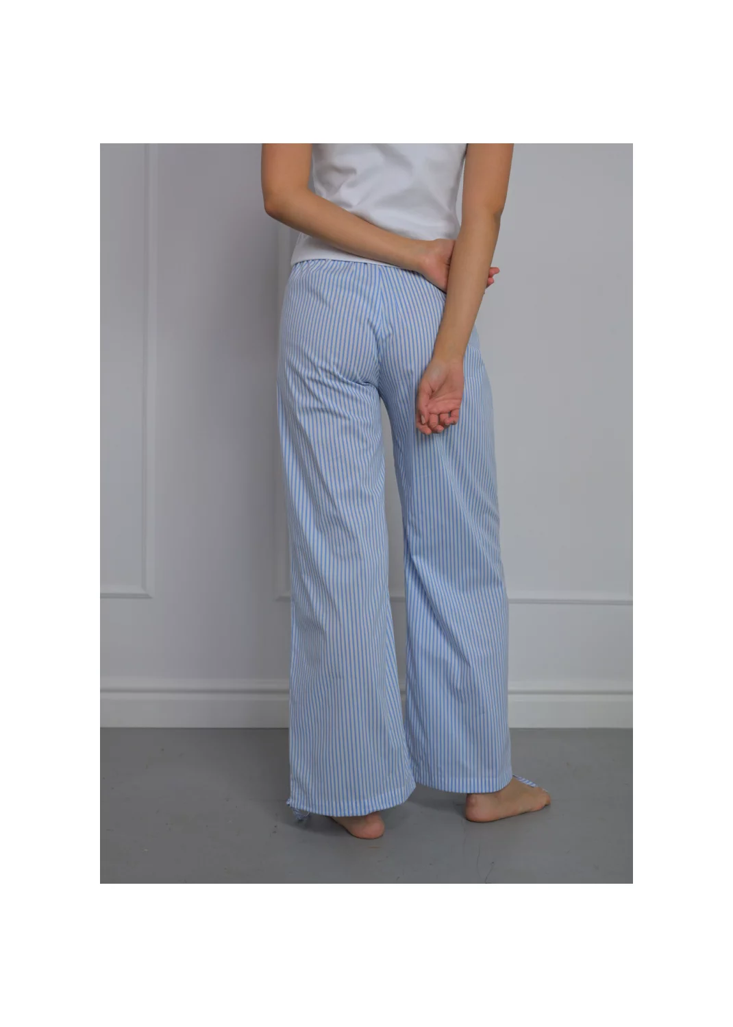 Trousers WENDY blue striped  - 128248