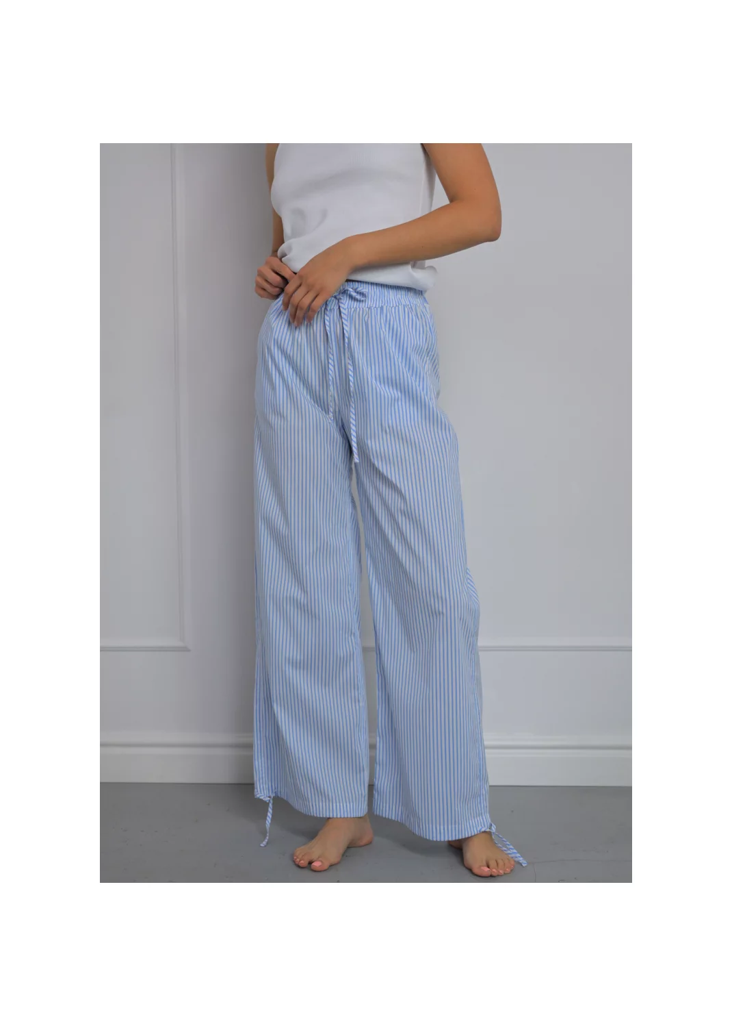 Trousers WENDY blue striped  - 128249