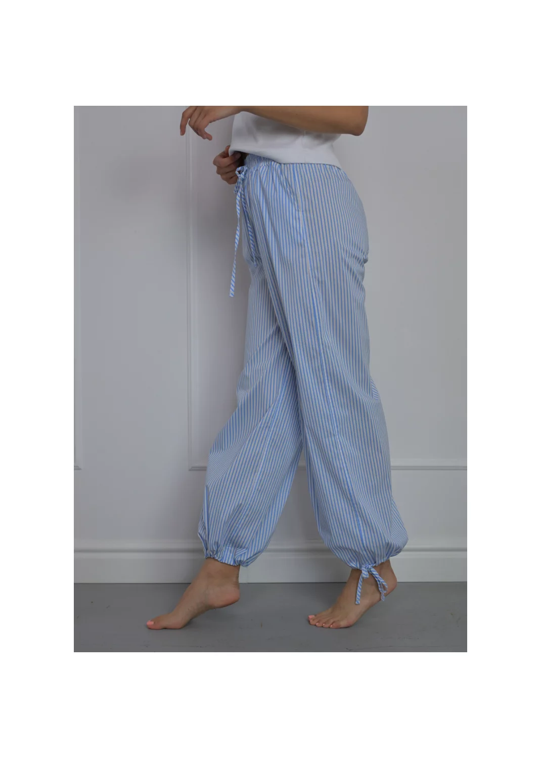 Trousers WENDY blue striped  - 128252