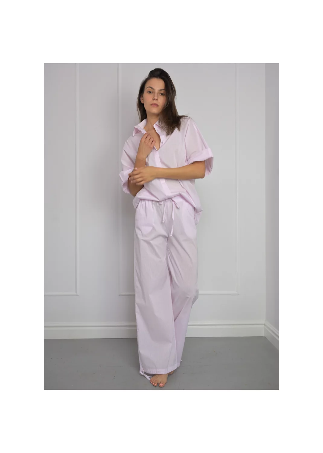 Trousers WENDY pink striped  - 128281