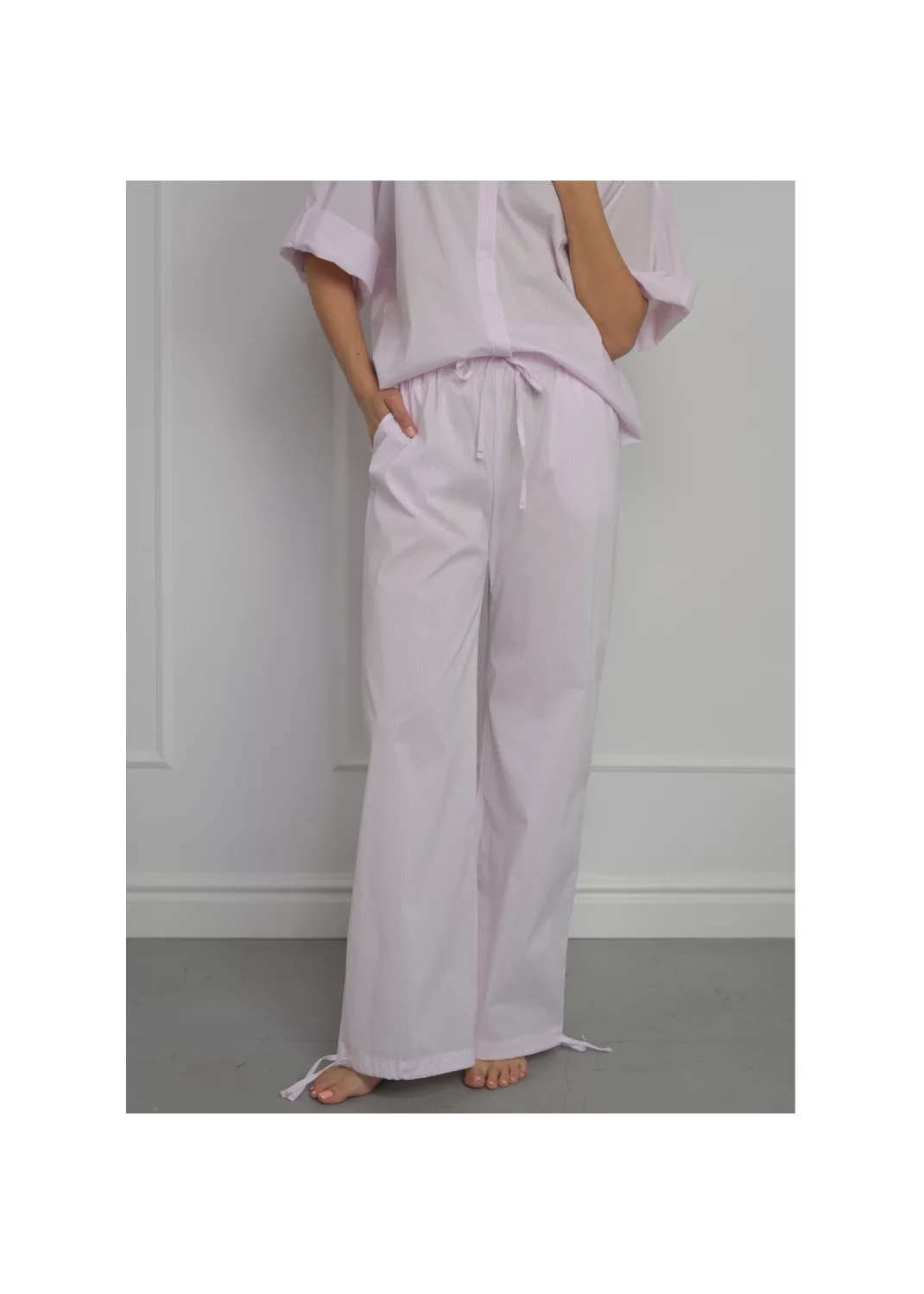 Trousers WENDY pink striped  - 128283