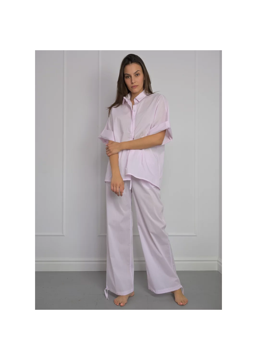 Trousers WENDY pink striped  - 128284