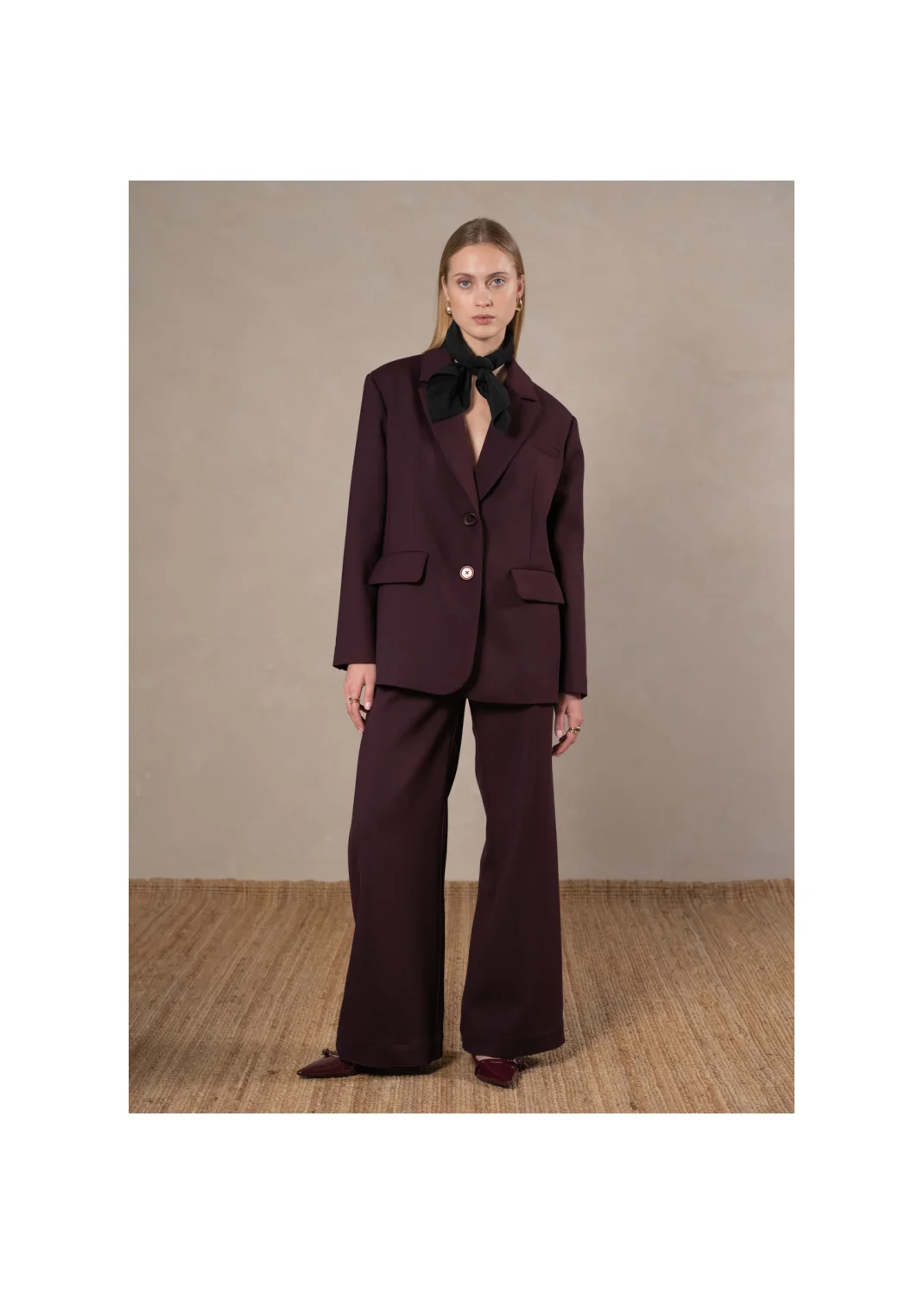 Trousers FORDEPIA burgundy - 134417