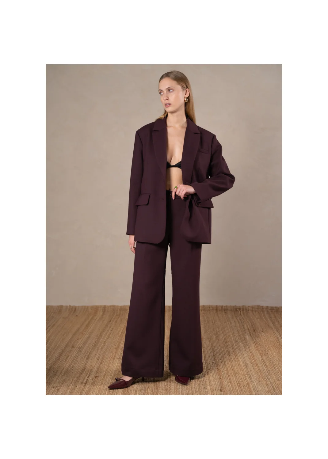 Trousers FORDEPIA burgundy - 134419