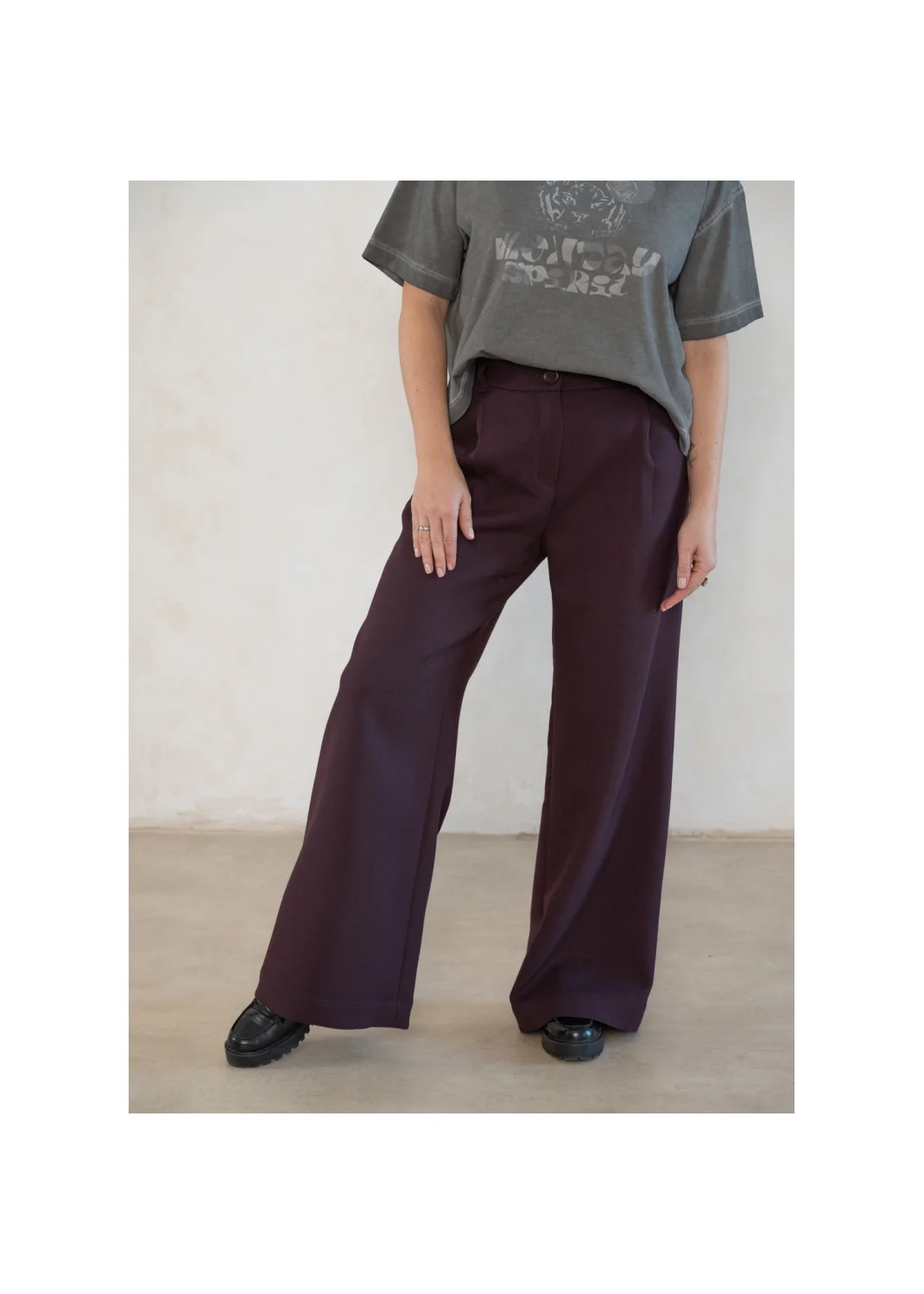 Trousers FORDEPIA burgundy - 128394