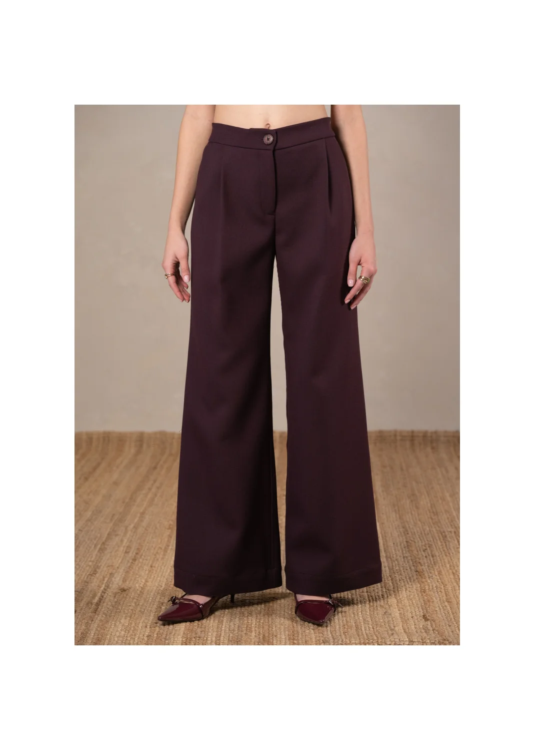 Trousers FORDEPIA burgundy - 134414