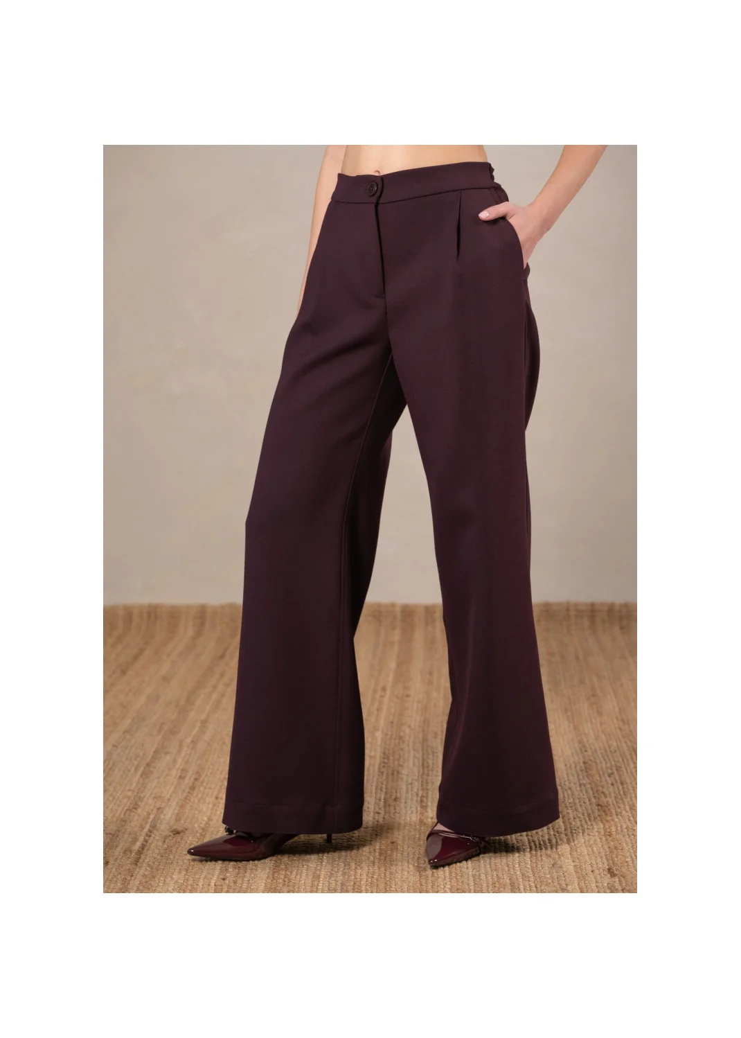 Trousers FORDEPIA burgundy - 134415