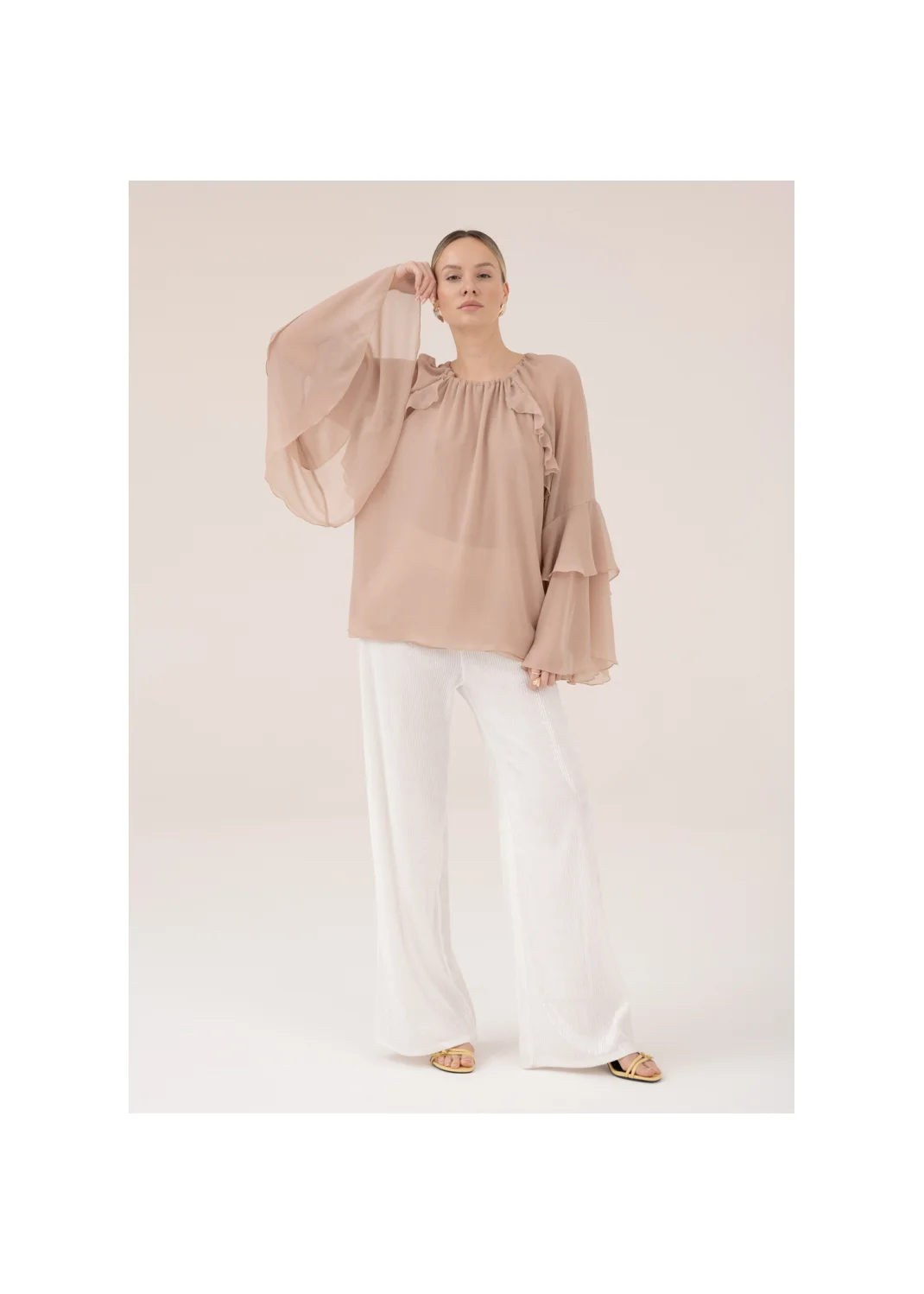 Blouse CAMILLE powder pink - 141626