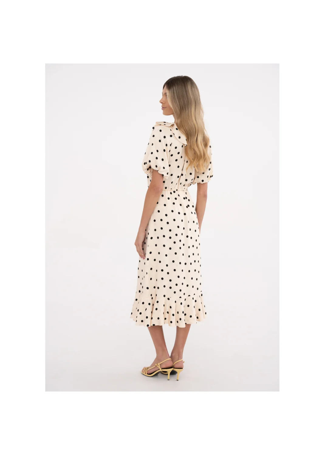 Dress CORTINA beige polka dots - 148057