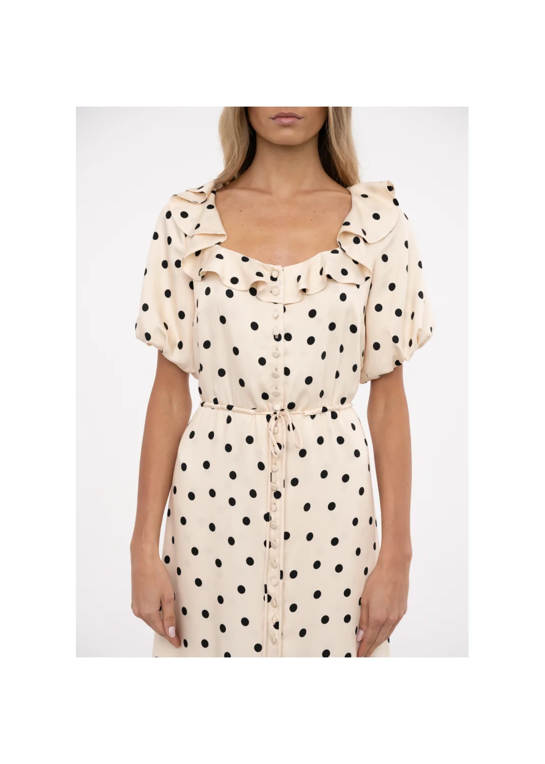 Dress CORTINA beige polka dots - 148058