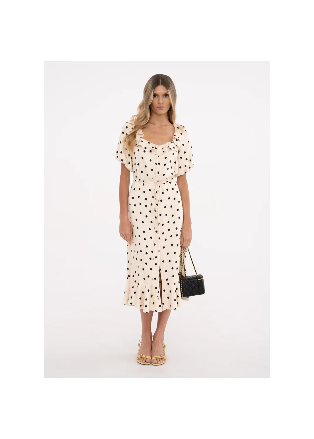 Dress CORTINA beige polka dots - 148061