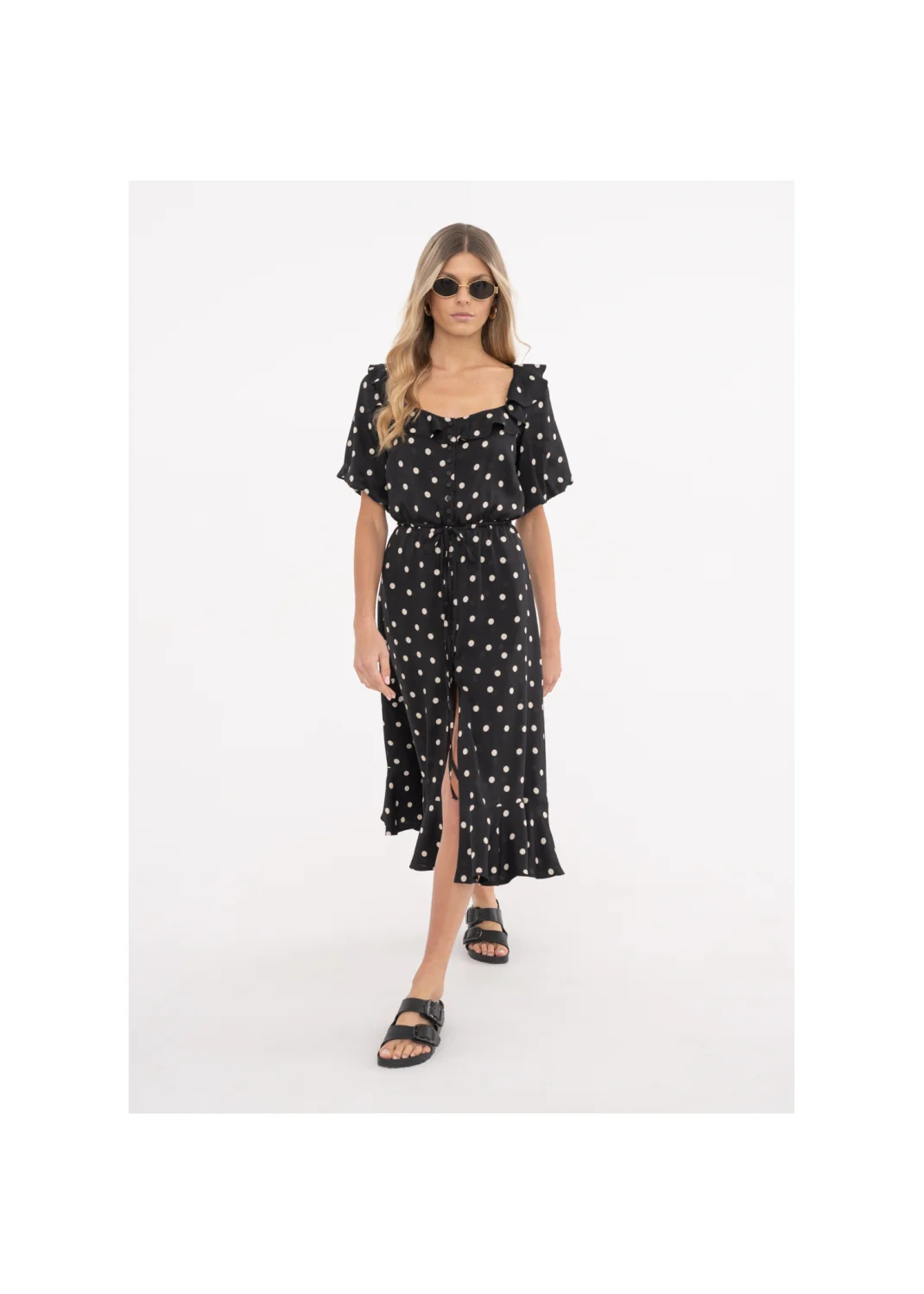 Dress CORTINA black polka dots - 147972