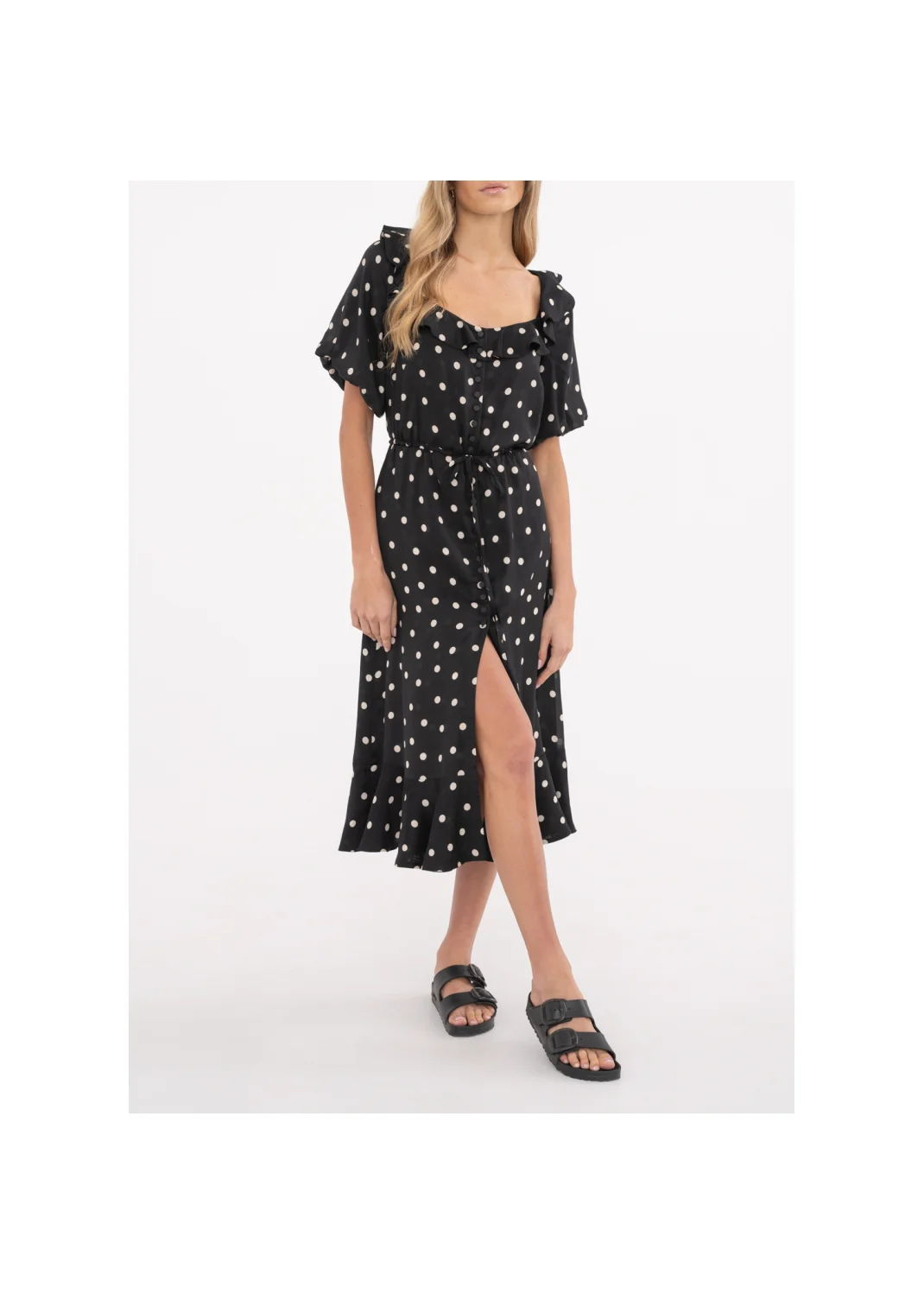 Dress CORTINA black polka dots - 147973