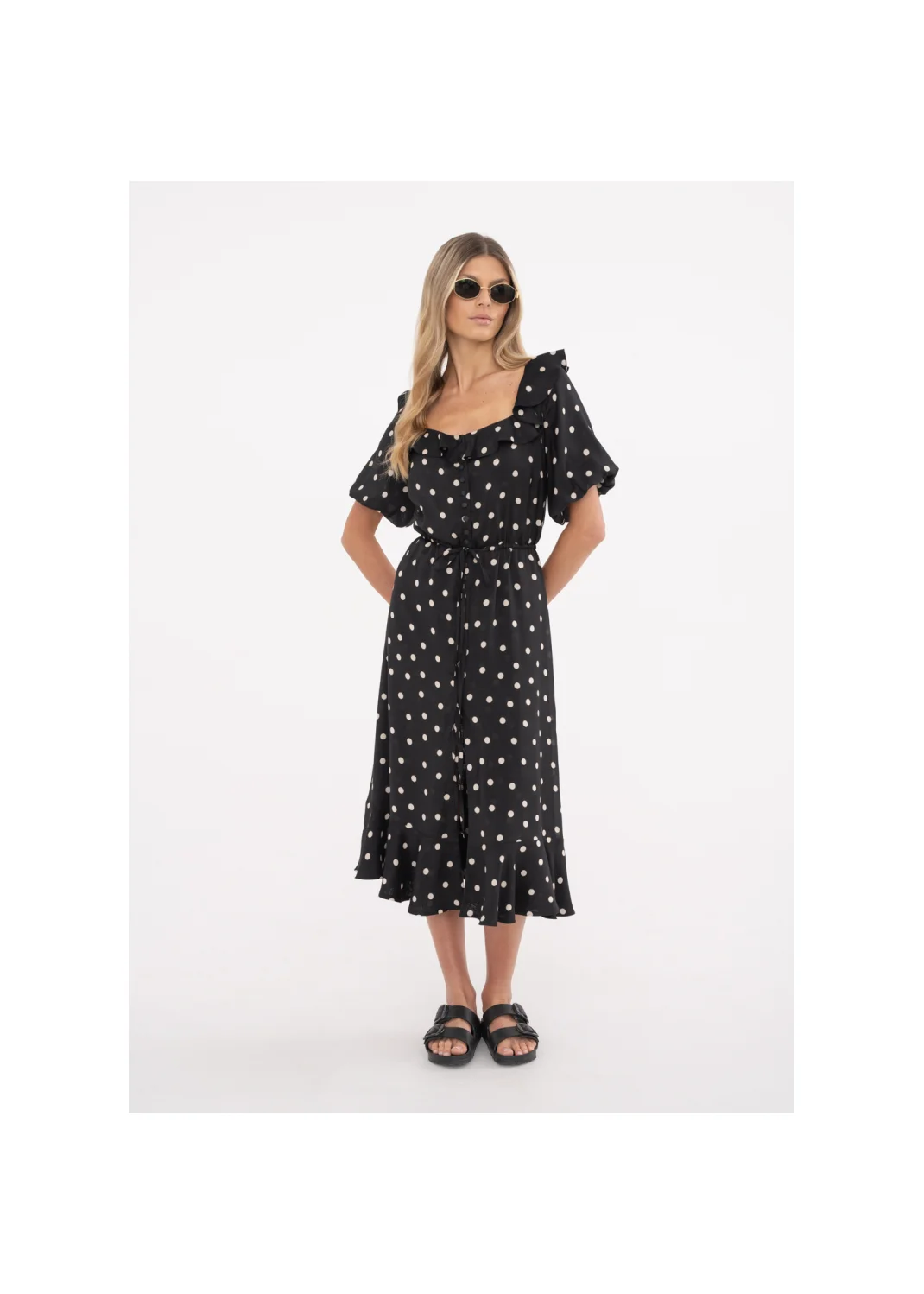 Dress CORTINA black polka dots - 147974