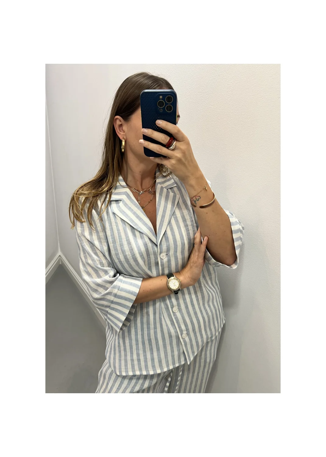Shirt CRETE striped linen - 149908