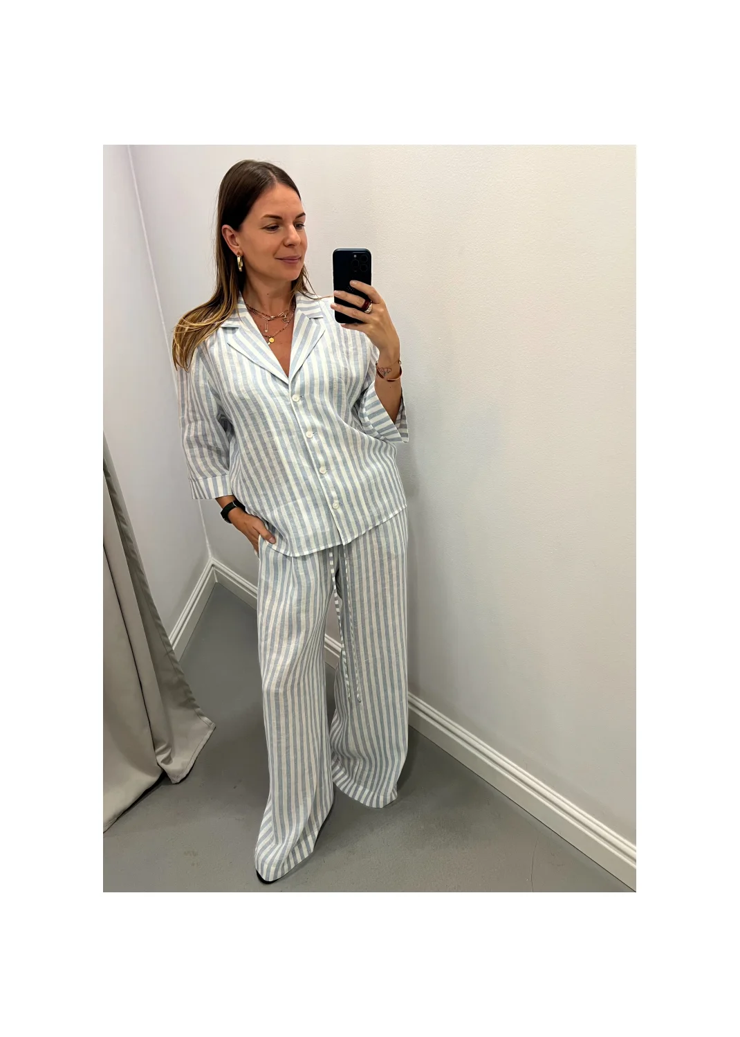 Shirt CRETE striped linen - 149910