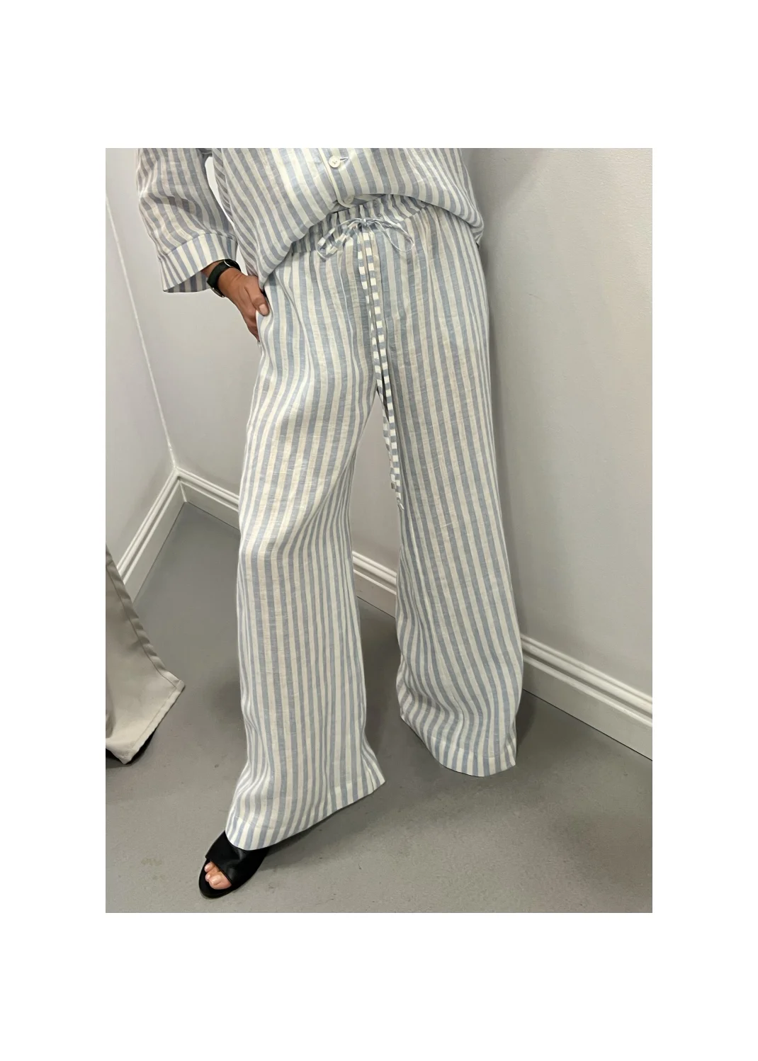 Pants SARDYNIA stripes linen - 149890