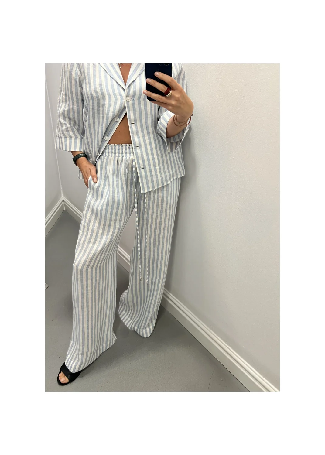 Pants SARDYNIA stripes linen - 149891