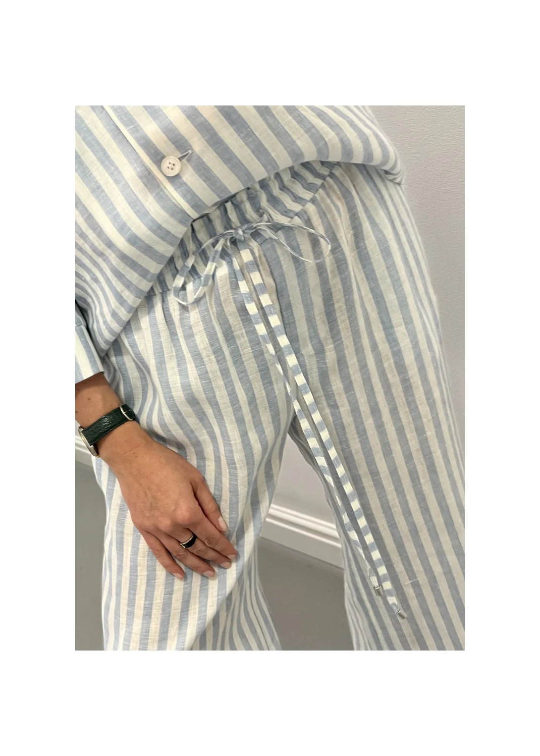 Pants SARDYNIA stripes linen - 149892