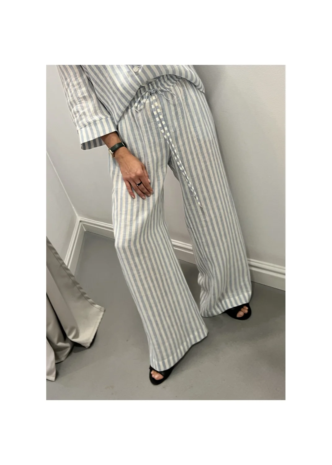 Pants SARDYNIA stripes linen - 149893
