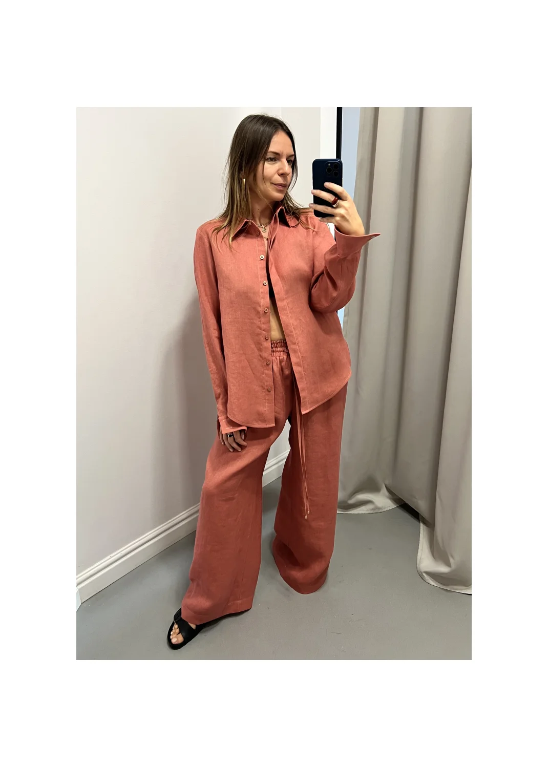 Shirt SARDYNIA pink linen - 149968