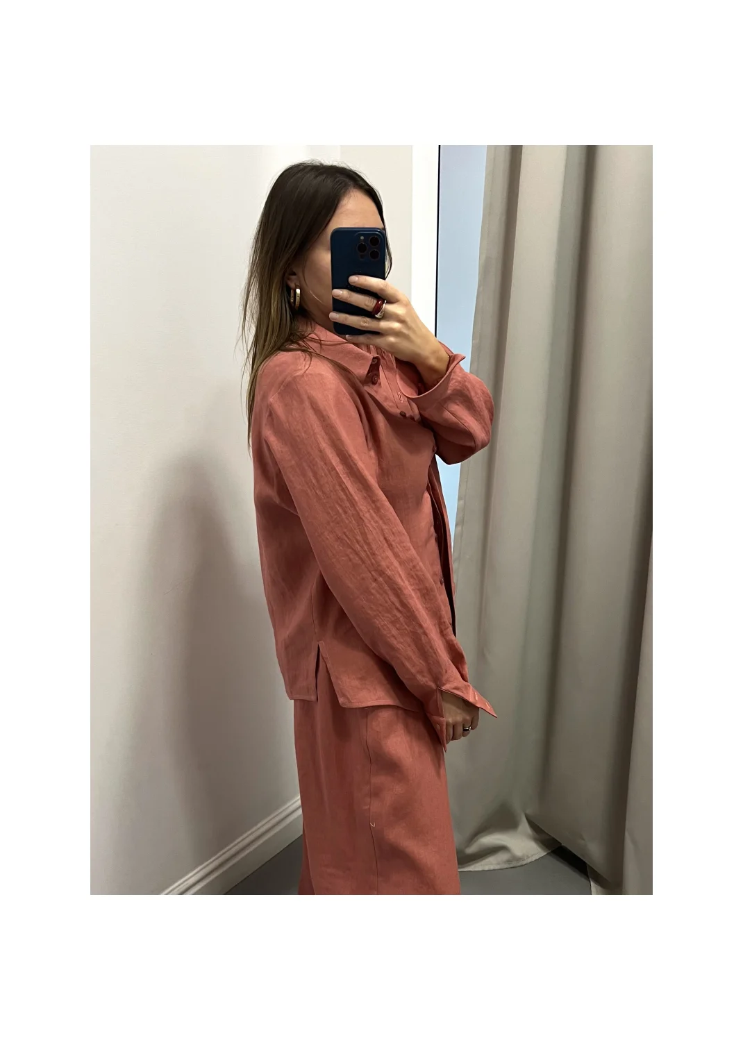 Shirt SARDYNIA pink linen - 149969