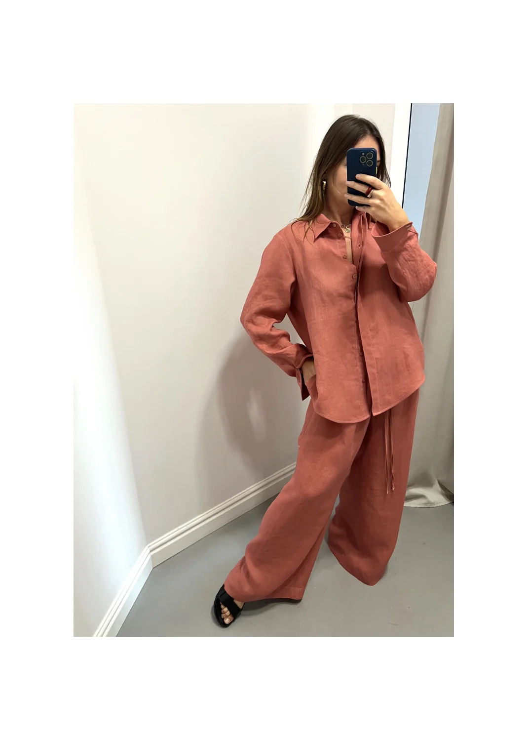 Shirt SARDYNIA pink linen - 149970