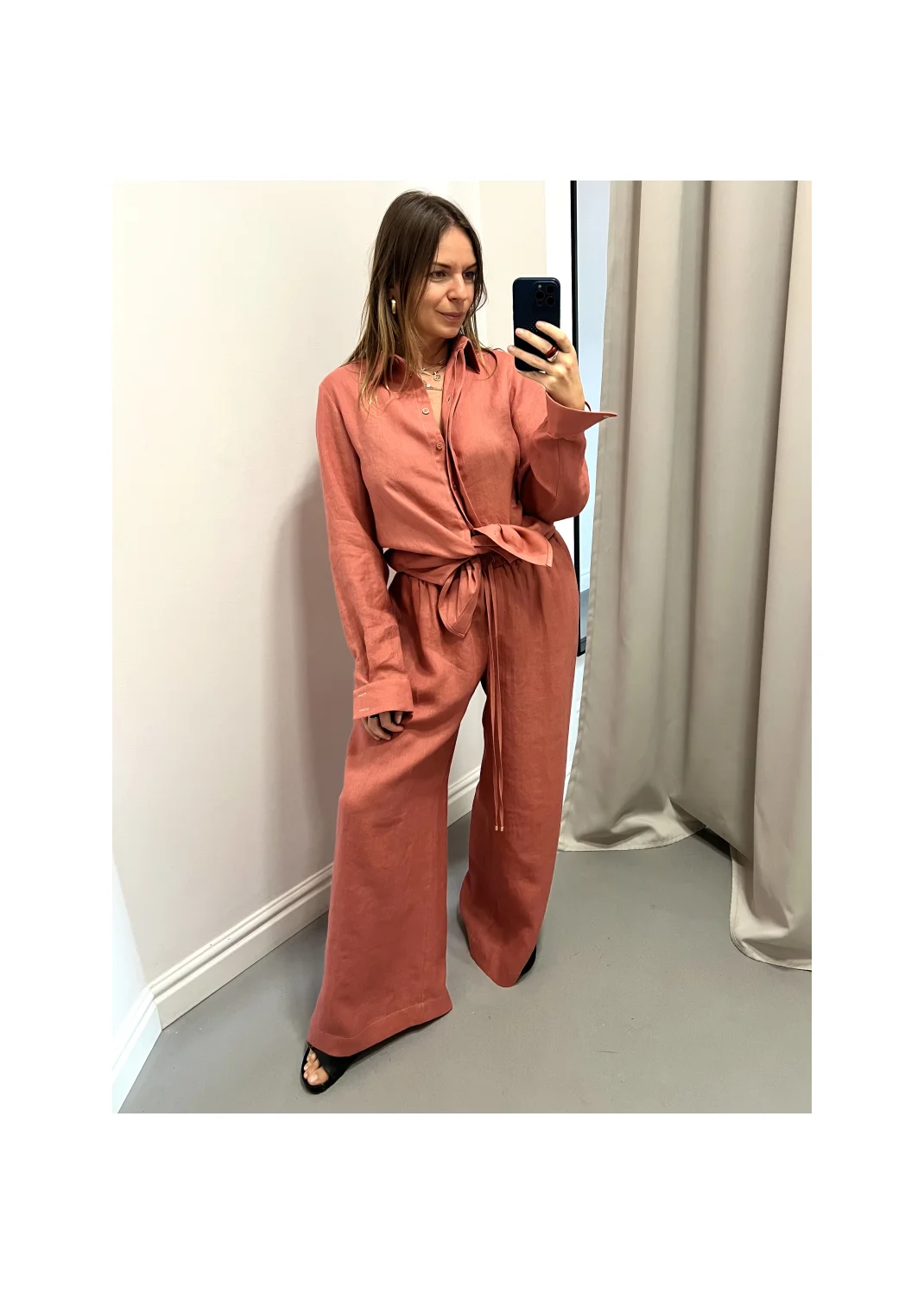 Shirt SARDYNIA pink linen - 149973