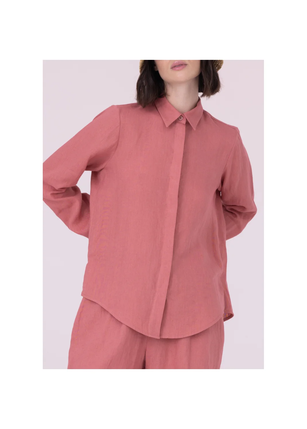Shirt SARDYNIA pink linen - 153756
