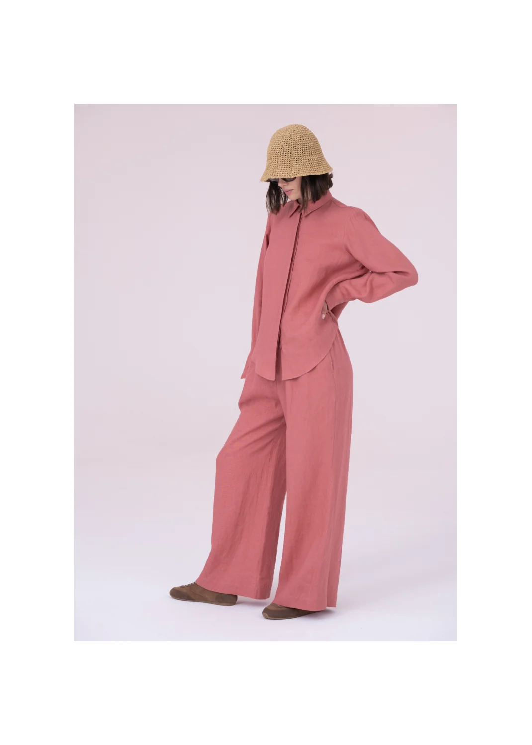 Shirt SARDYNIA pink linen - 153758