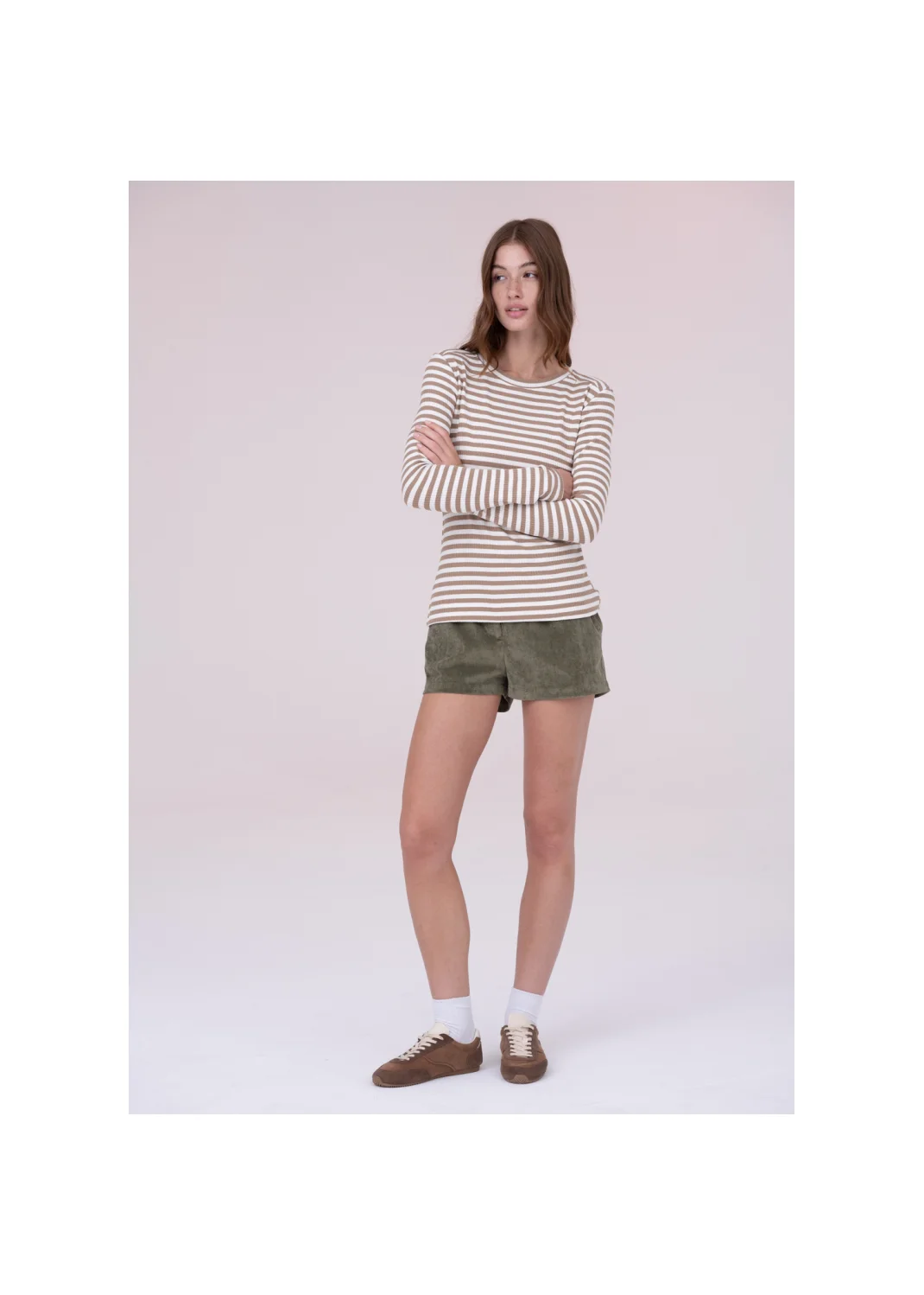 Blouse CLEMIS striped brown - 156152