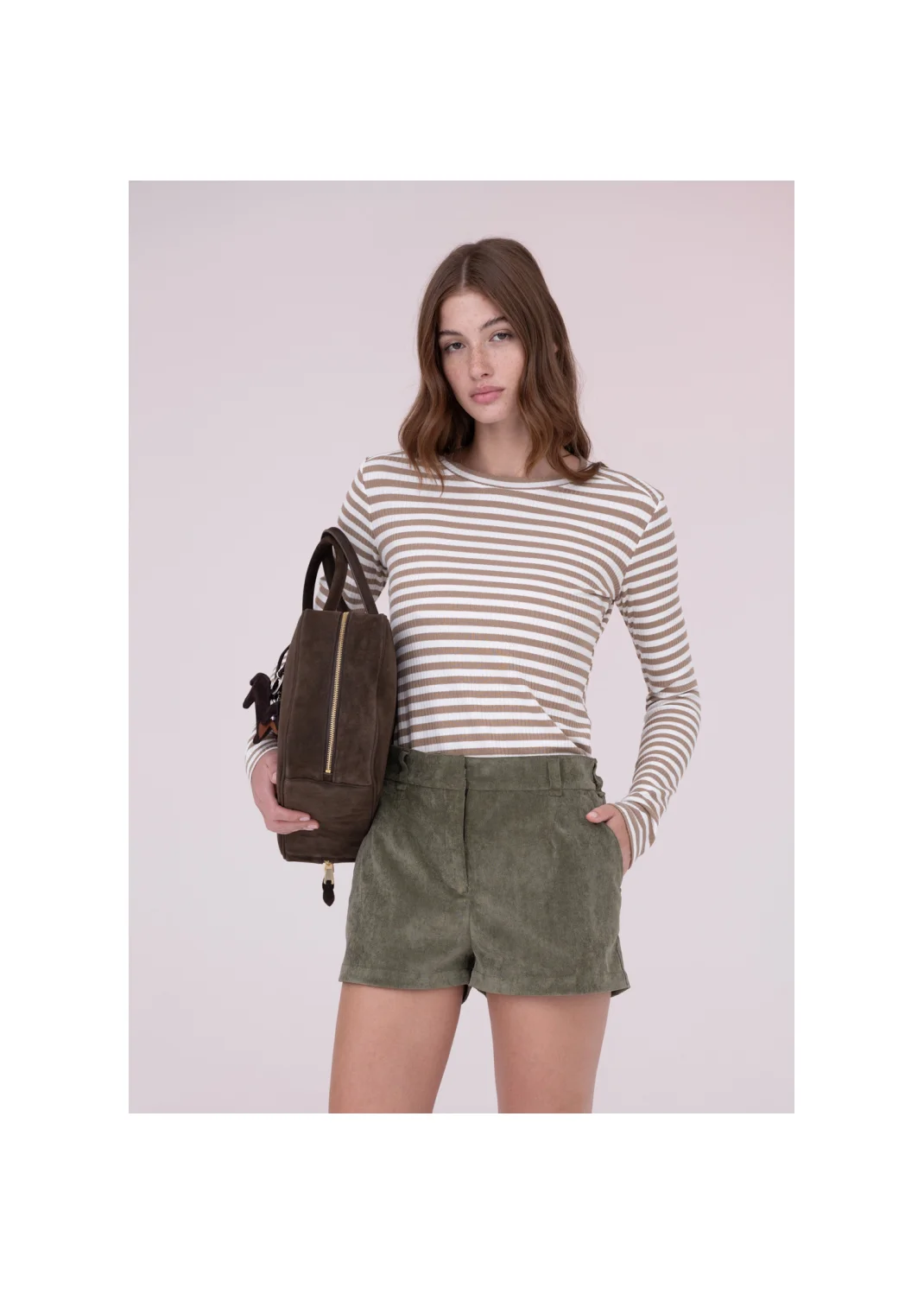 Blouse CLEMIS striped brown - 156154