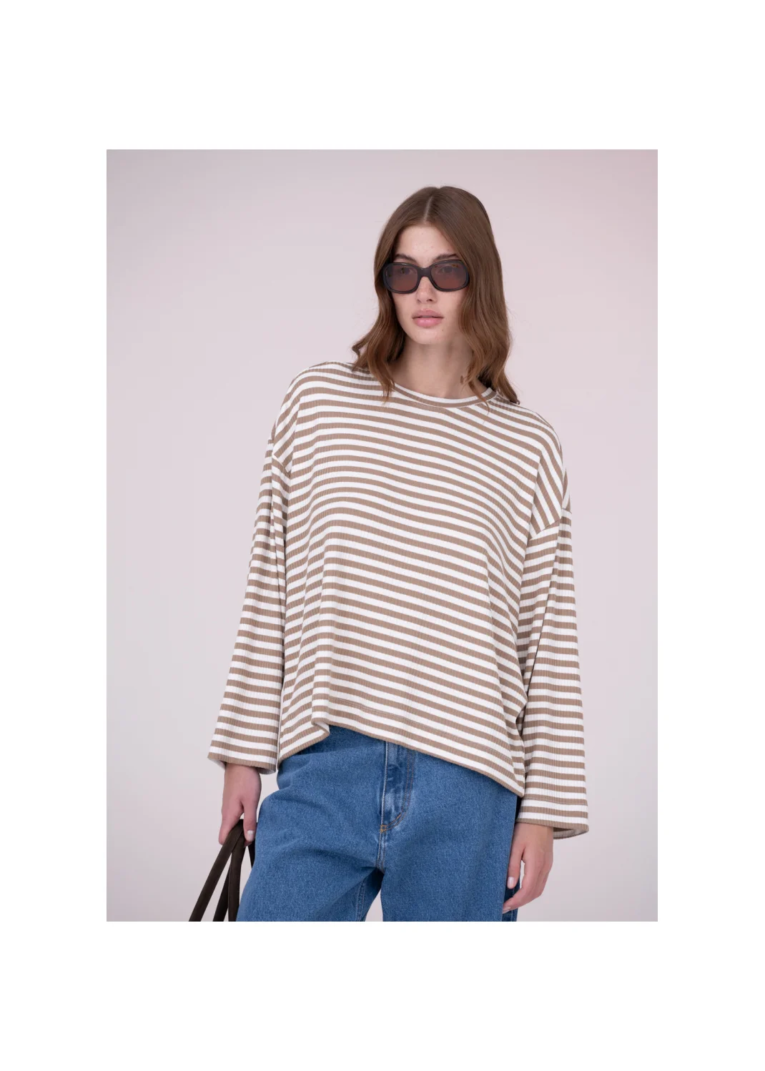 Sweatshirt DANIELLA striped brown - 156158