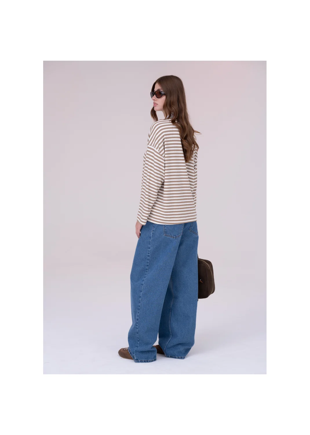 Sweatshirt DANIELLA striped brown - 156159
