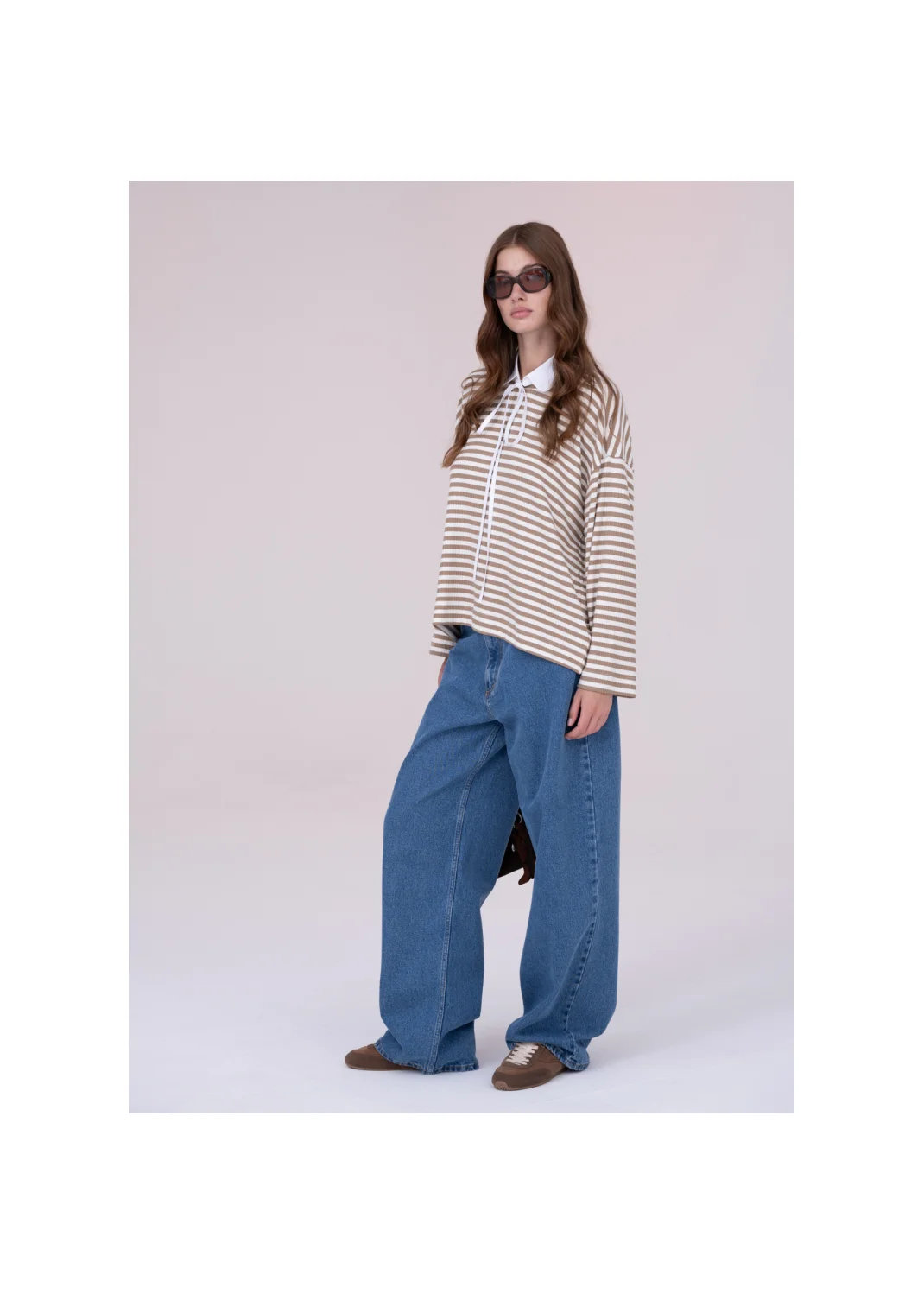 Sweatshirt DANIELLA striped brown - 156160