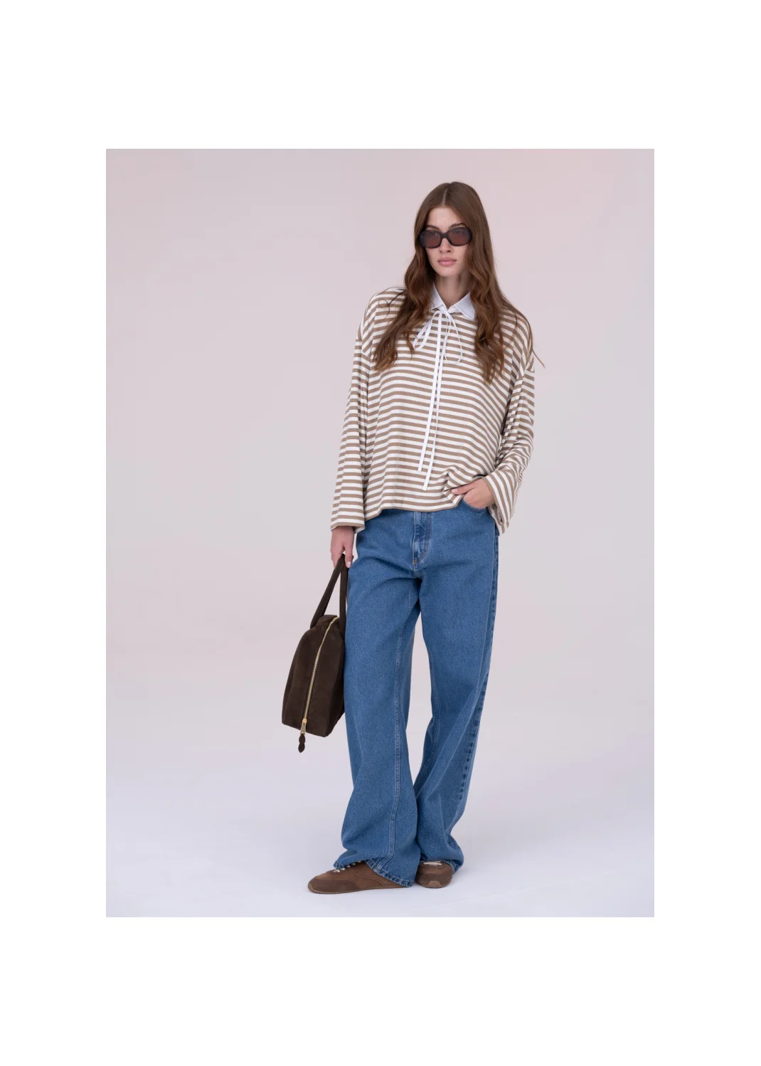 Sweatshirt DANIELLA striped brown - 156162