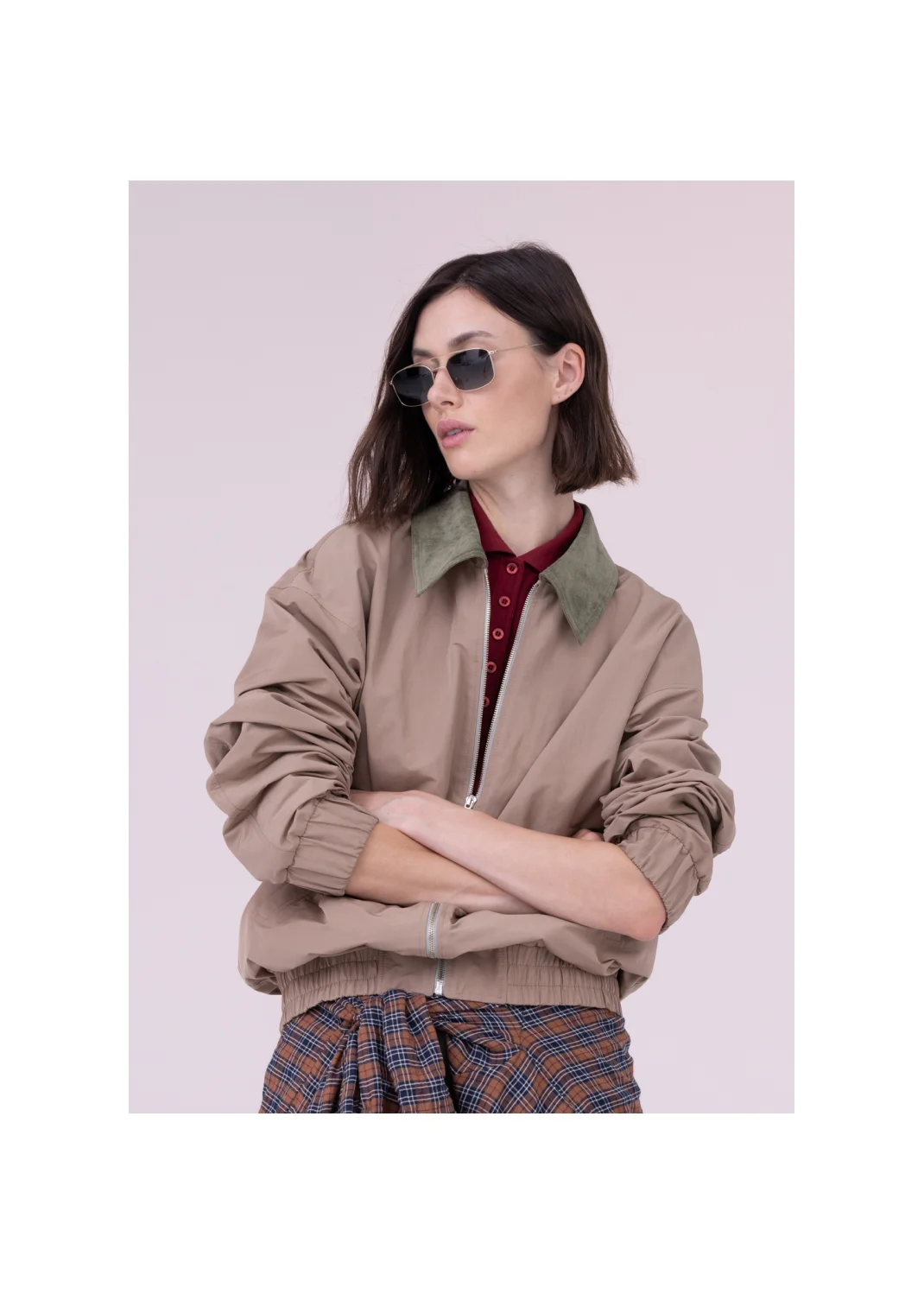Bomber jacket RIBES beige - 157595